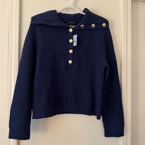 Ann Taylor Navy Blue Button-Up Women's Sweater. NWT. Size Small Petite.